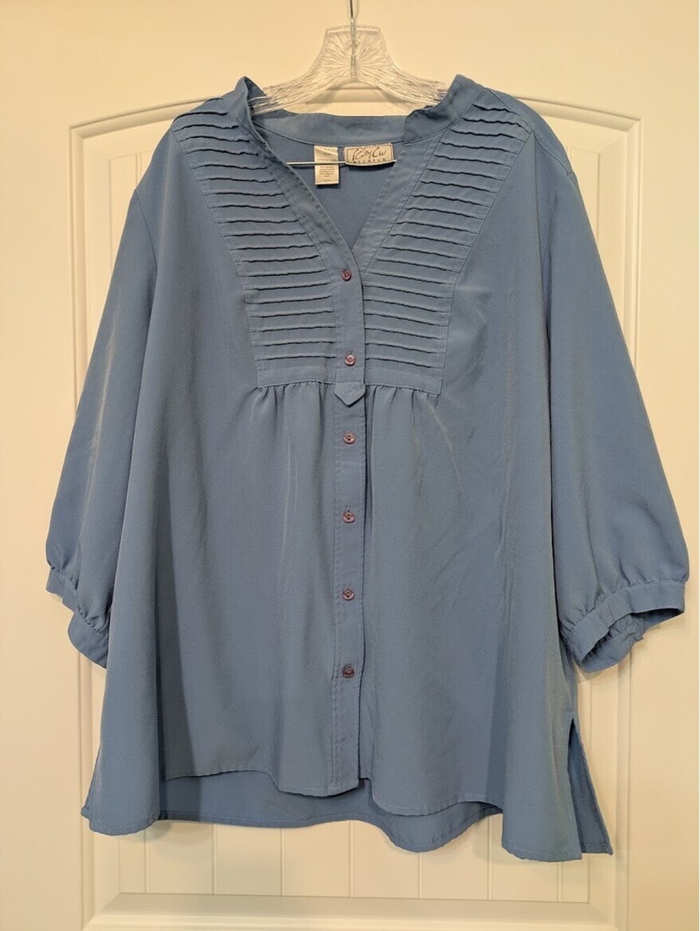 💙 Kathy Che Stretch Blouse Blue 26/28W — GUC Relaxed
